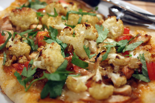 Indian Tandoori Chicken, Roasted Cauliflower and Cashew Pizza Indian Tandoori Chicken, Roasted Cauliflower and Cashew Pizza