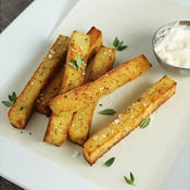Herbed Polenta Fries: Crispy, cheesy and brusting with flavor: what's not to like? Herbed Polenta Fries: Crispy, cheesy and brusting with flavor: what's not to like?
