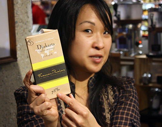 Chocolate aficionado Vanessa, at Tony Caputo's Market & Deli, Salt Lake City.