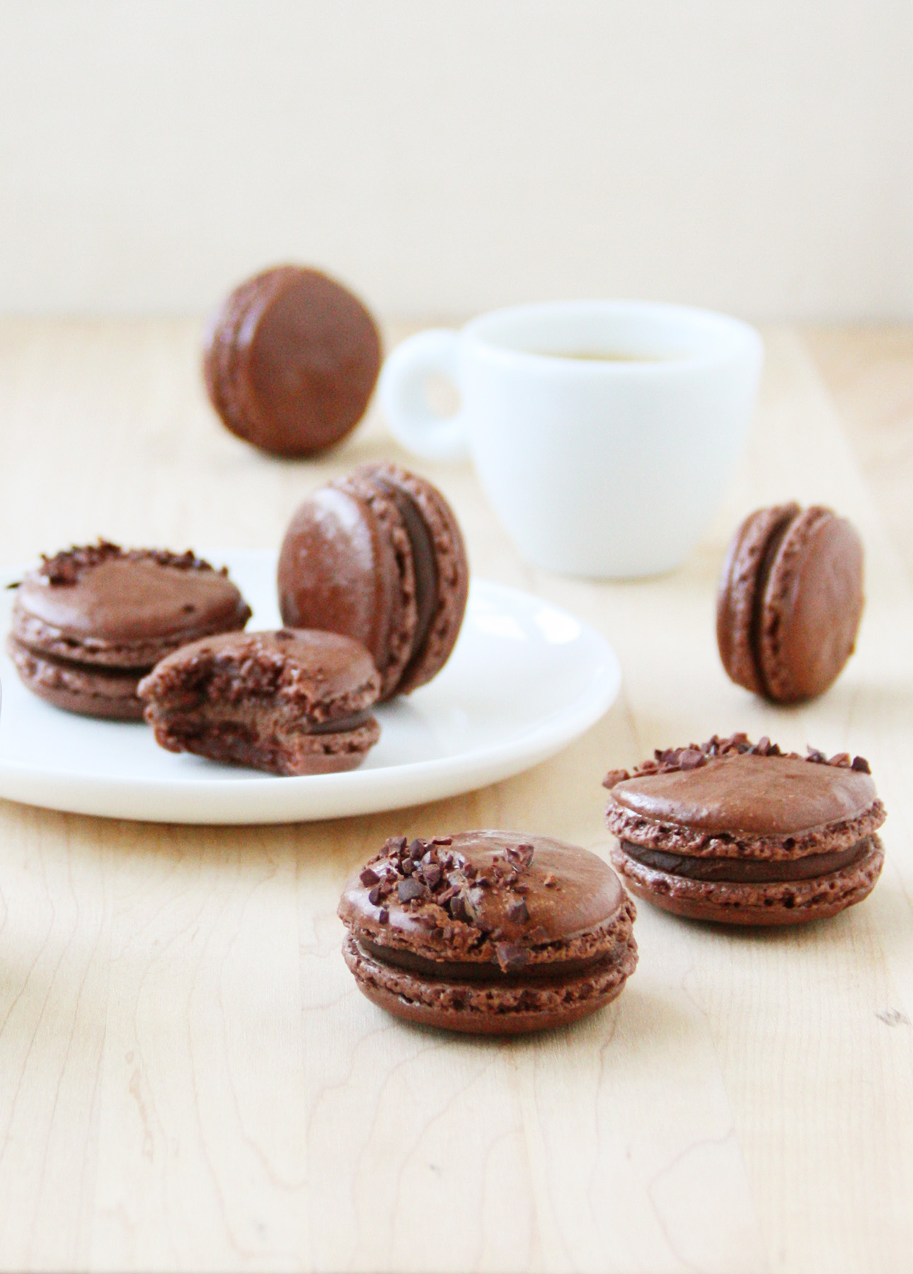 Dark Chocolate French Macarons // FoodNouveau.com