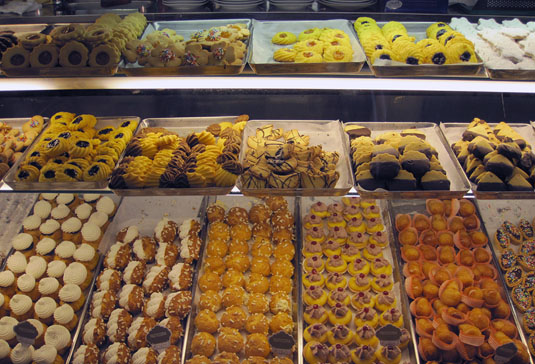At selection of sweets at the Pasticceria D'Angelo, in Rome's Trident neighborhood
