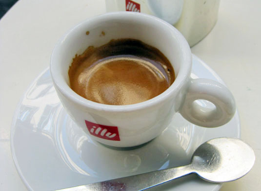 A cup of rich and strong Italian espresso