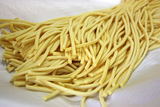Freshly made linguine pasta at Mea, in Rome's Testaccio neighborhood