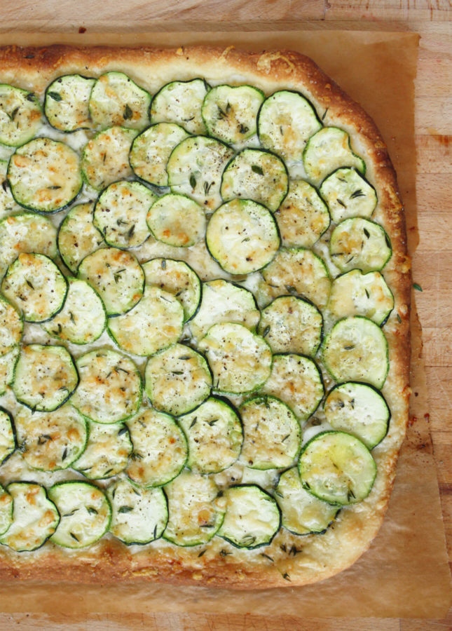 Zucchini and Thyme Roman-Style Pizza // FoodNouveau.com