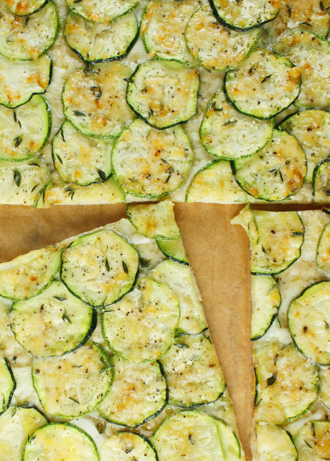 Zucchini and Thyme Roman-Style Pizza // FoodNouveau.com