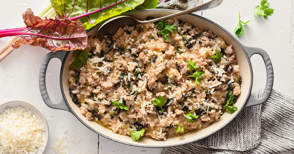 Swiss Risotto Swiss Chard and Sausage Risotto - Food Nouveau