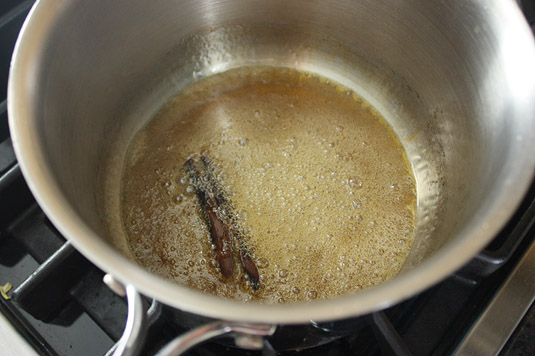 Making caramel: time to take it off the heat