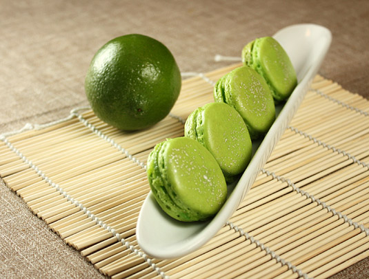 Basil Lime Macarons, inspired by Pierre Hermé