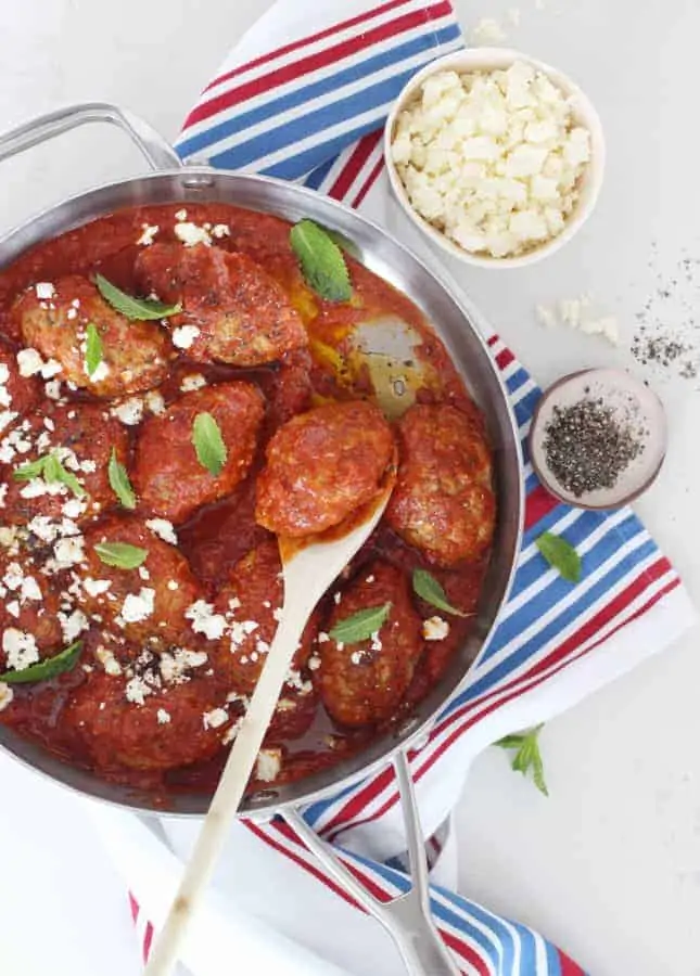 Greek Meatballs in Spiced Tomato Sauce // FoodNouveau.com