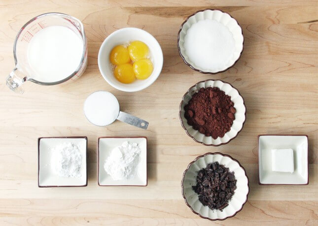Ingredients to make Chocolate Pastry Cream // FoodNouveau.com