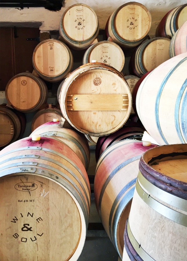 Barrels of wine aging at the Wine & Soul winery, Douro Valley, Portugal // FoodNouveau.com