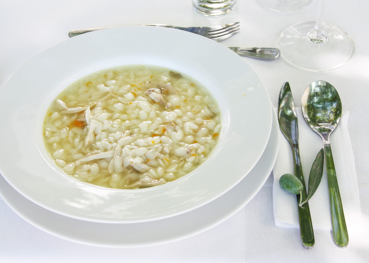 A tasty chicken and orzo soup served at Quinta do Manoella, in the Douro Valley, Portugal // FoodNouveau.com