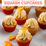 Clementine Squash Cupcakes with Maple Italian Meringue Buttercream // FoodNouveau.com
