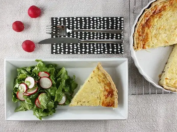 Onion and Cumin Quiche with Whole Wheat Olive Oil Crust // FoodNouveau.com