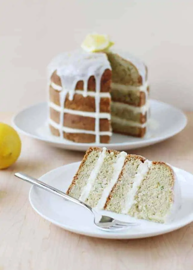 A Spectacular Lemony Zucchini Cake, a recipe from the book Layered bu Tessa Huff // FoodNouveau.com