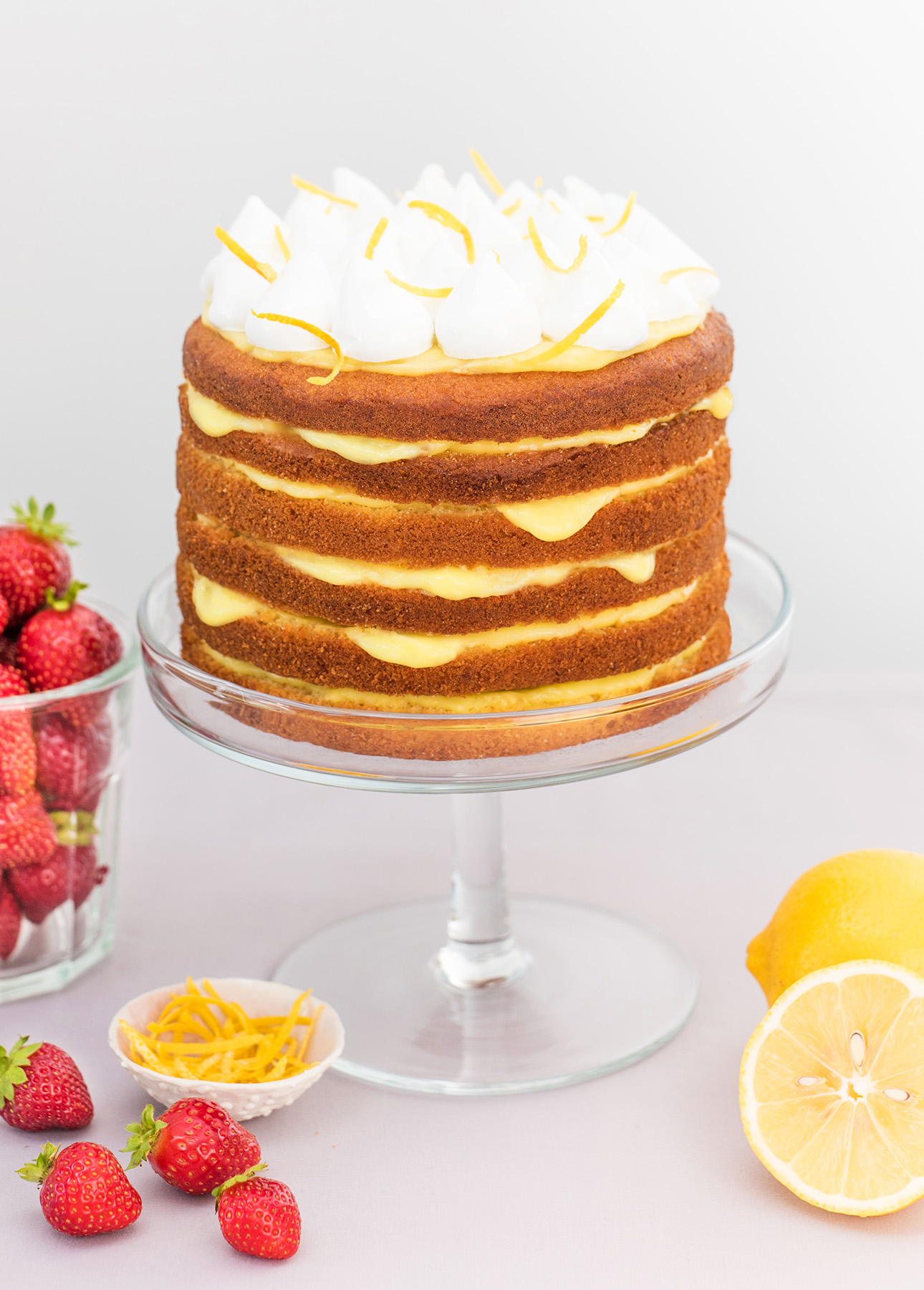 Layered cake with lemon curd as a filling // FoodNouveau.com