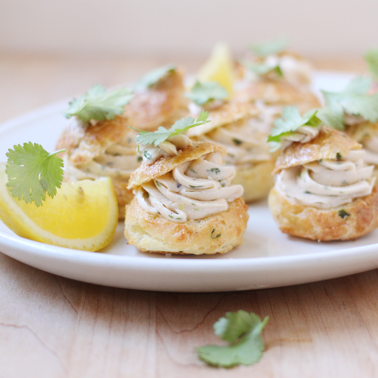 Parmesan Cheese Puffs with Smoked Salmon Mousse // FoodNouveau.com