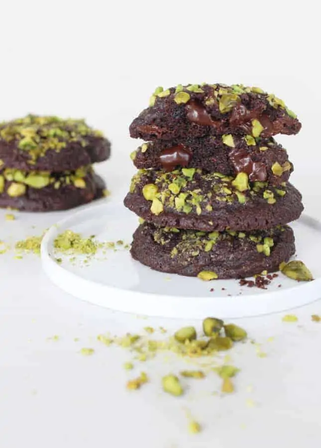 Triple Chocolate and Pistachio Cookies // FoodNouveau.com