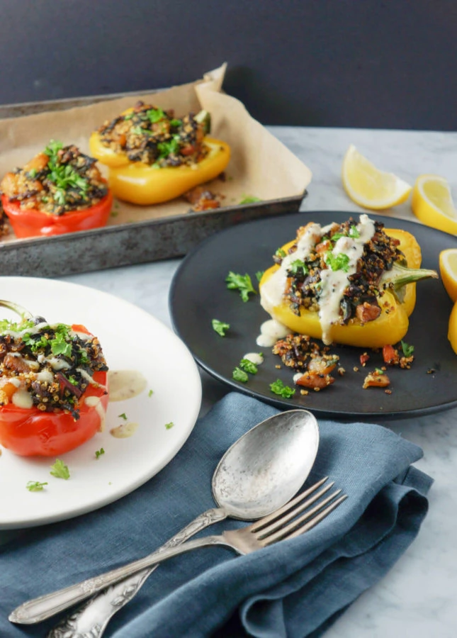 Quinoa and Vegetable Stuffed Peppers for Dinner, by Eyecandypopper.com // FoodNouveau.com