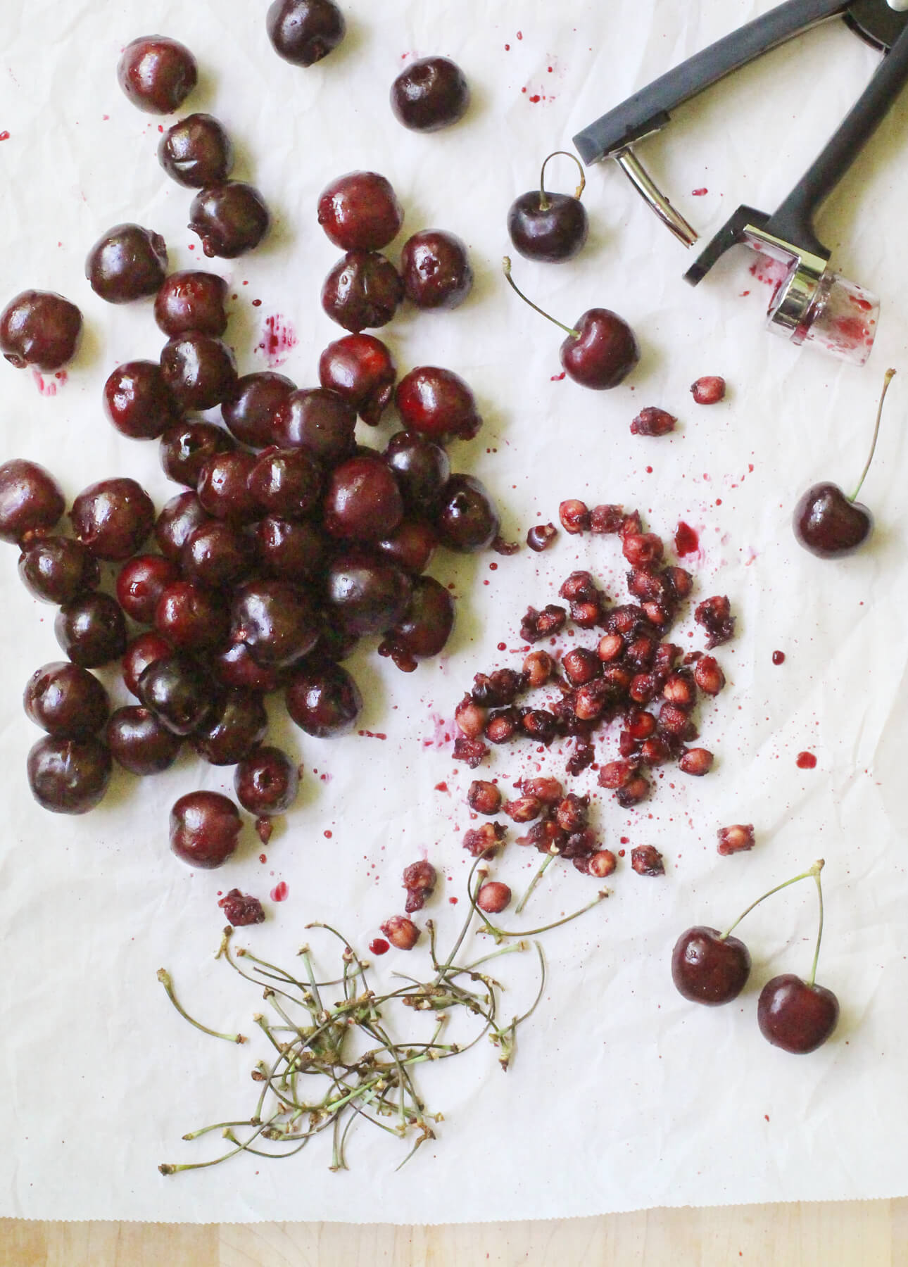 Pitting cherries is easy with a cherry pitter! A kitchen gadget that's worth every penny. // FoodNouveau.com