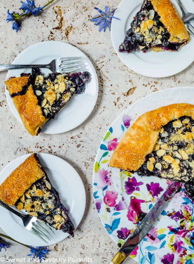Blueberry Almond Crumble Galette, by Sweet and Savoury Pursuits // FoodNouveau.com