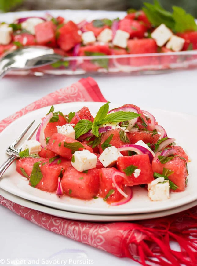 Watermelon and Feta Salad, by Sweet and Savoury Pursuits // FoodNouveau.com
