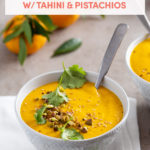 Healthy, Bright & Dairy-Free Orange Carrot Soup // FoodNouveau.com