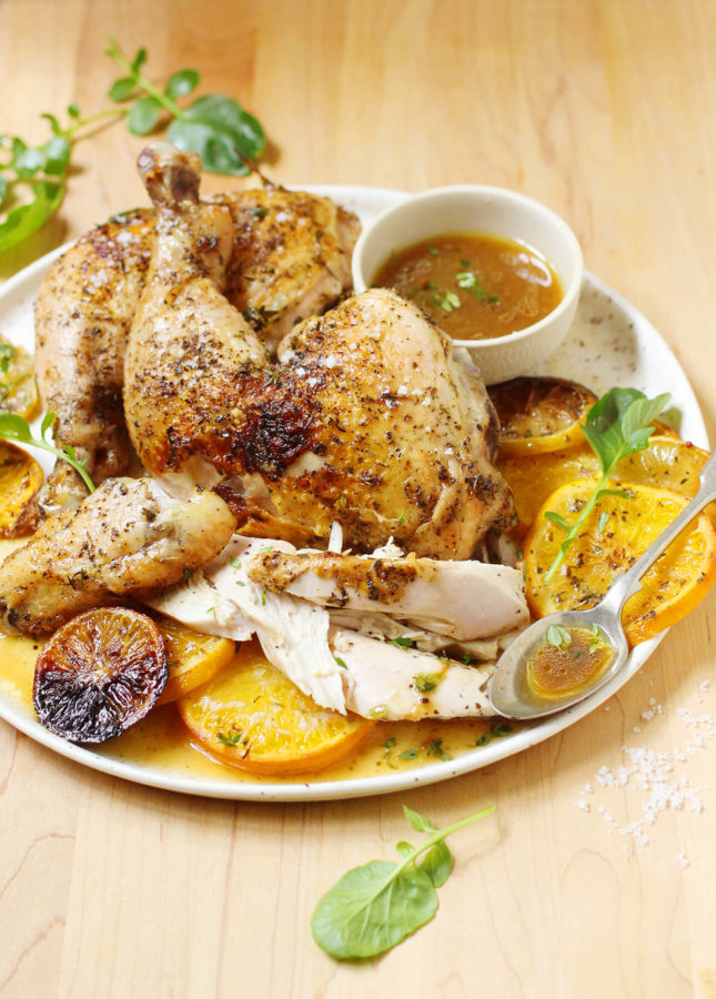 Spatchcocked Chicken with Lemons and Oranges // FoodNouveau.com