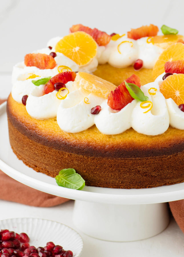 Easy Orange Yogurt Cake with Citrus Whipped Cream // FoodNouveau.com