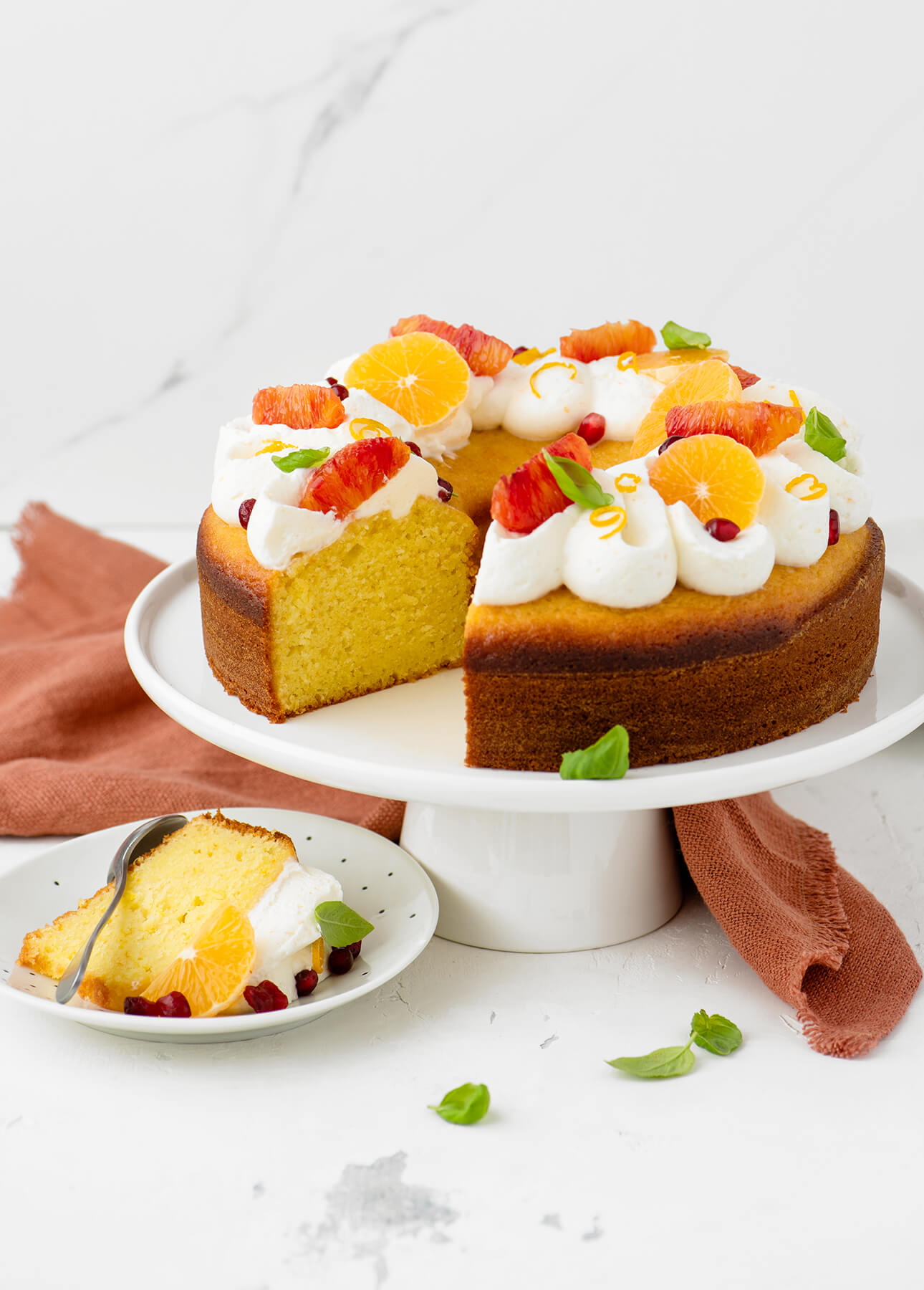 Easy Orange Yogurt Cake with Citrus Whipped Cream // FoodNouveau.com