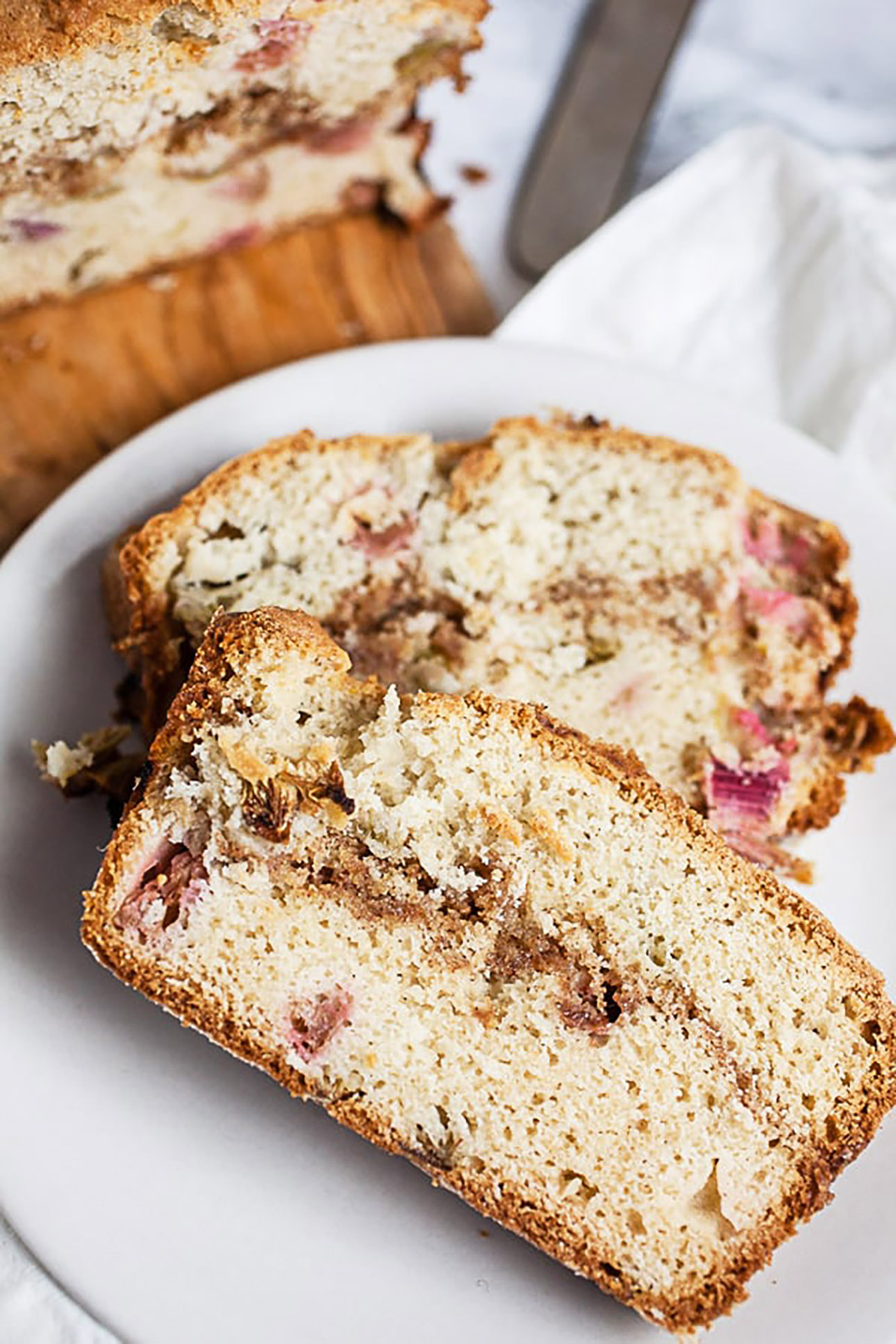 Old Fashioned Rhubarb Bread by The Rustic Foodie // 15 Rhubarb Dessert Recipes for Spring