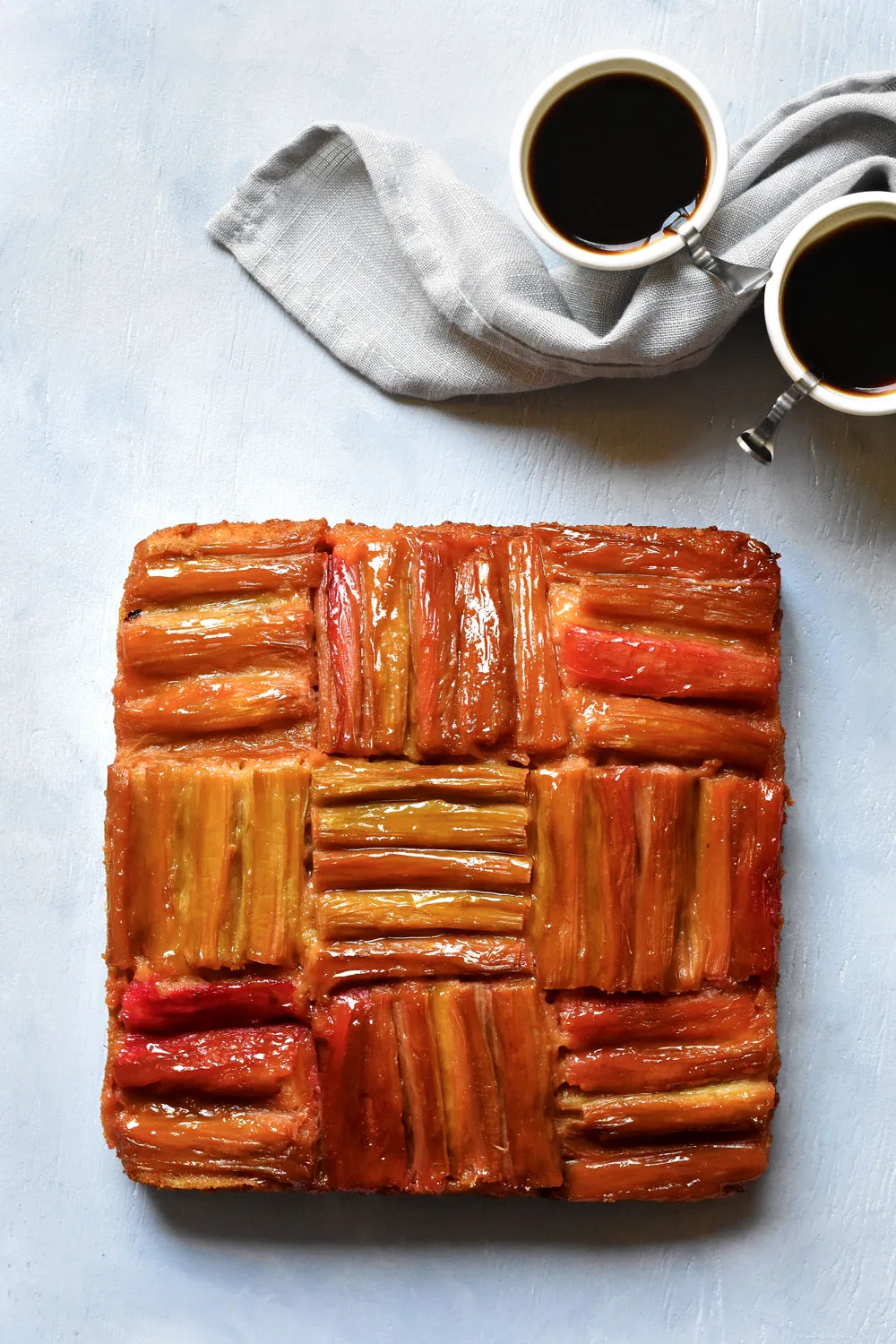 Simple Rhubarb Tatin Cake by Pardon Your French // FoodNouveau.com