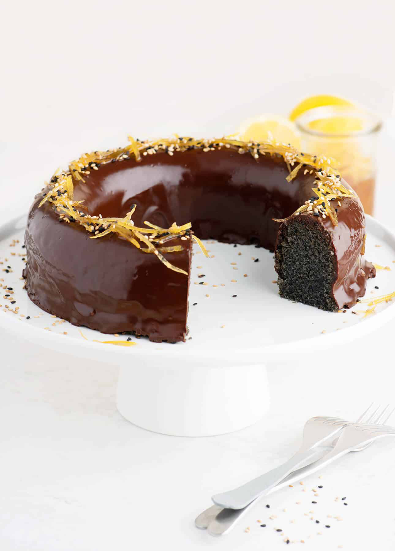 Black Sesame & Chocolate Financier Cake by Food Nouveau