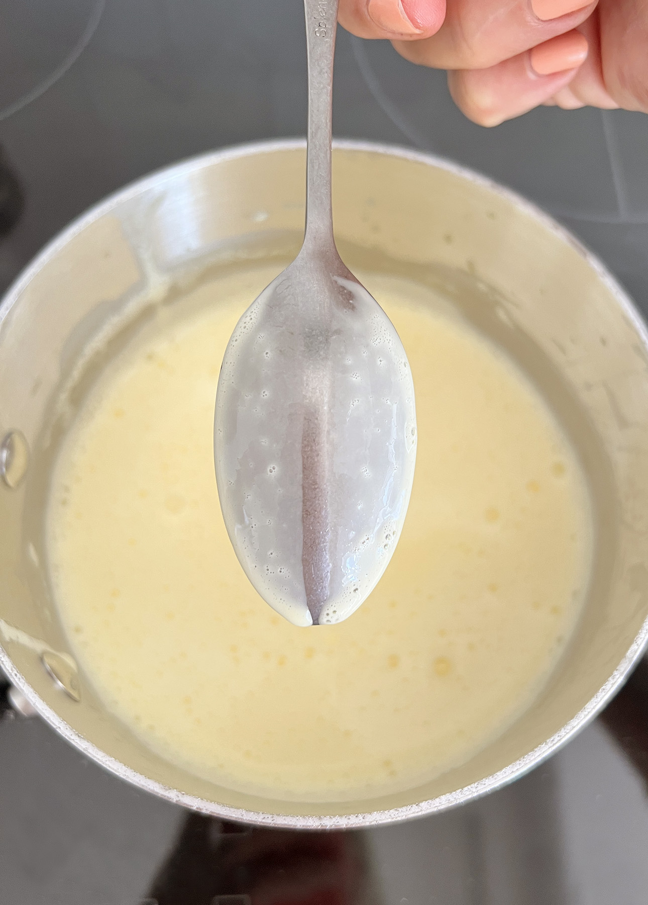 How to tell when custard is properly cooked: the spoon test // FoodNouveau.com