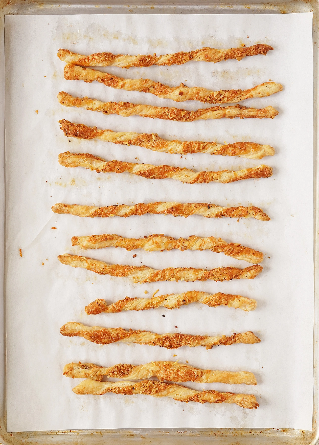Cheese straws after baking // FoodNouveau.com