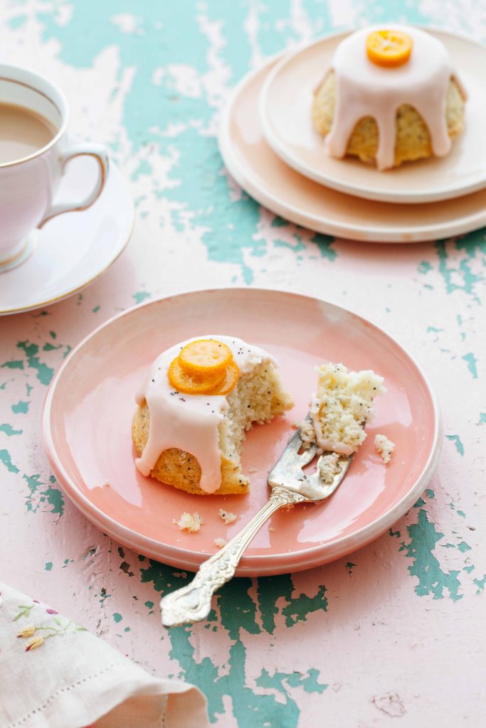 Glazed Mini Lemon Poppyseed Tea Cakes by Simple Bites // FoodNouveau.com