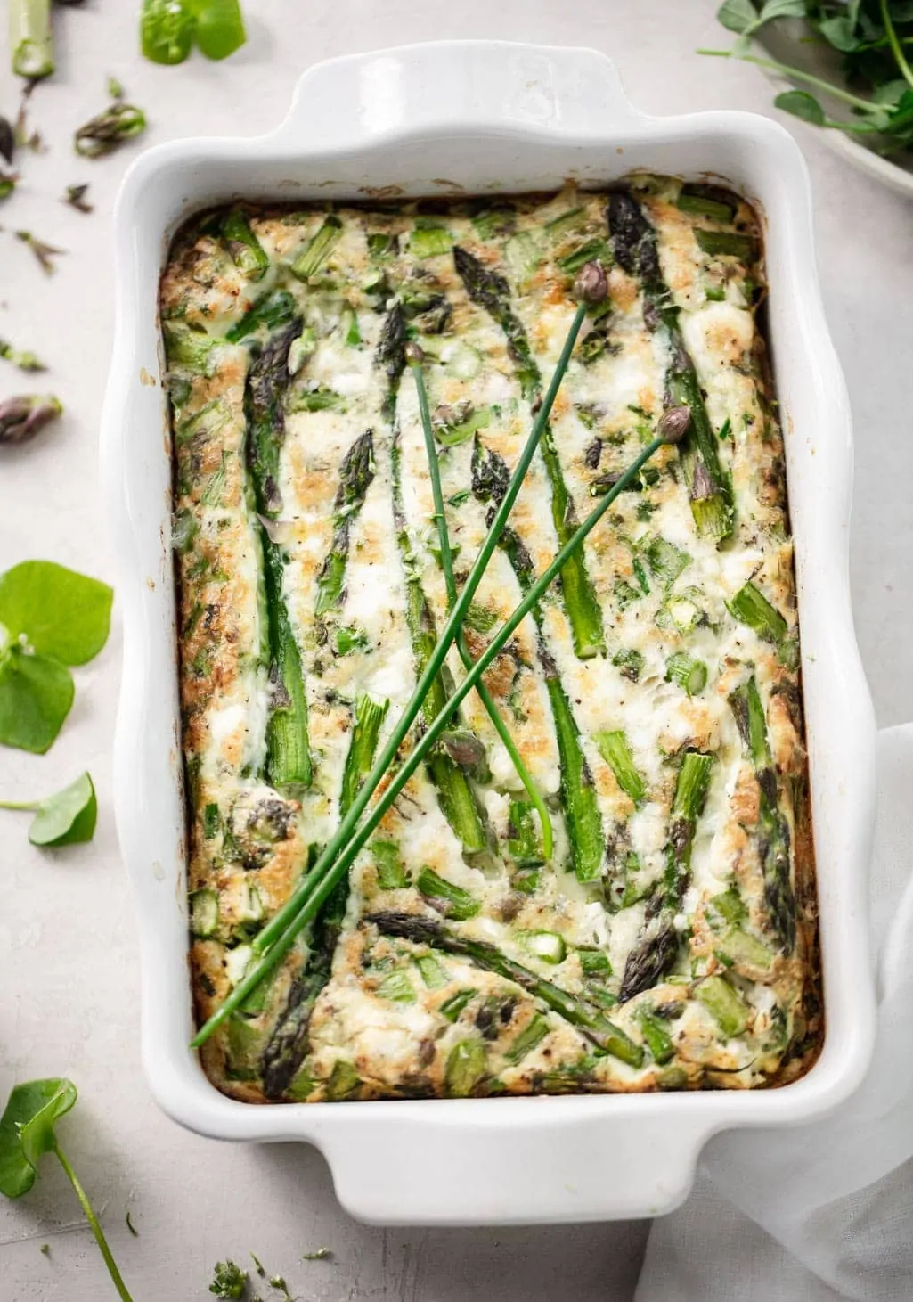 Baked Asparagus Frittata with Goat Cheese by Familystyle Food // FoodNouveau.com