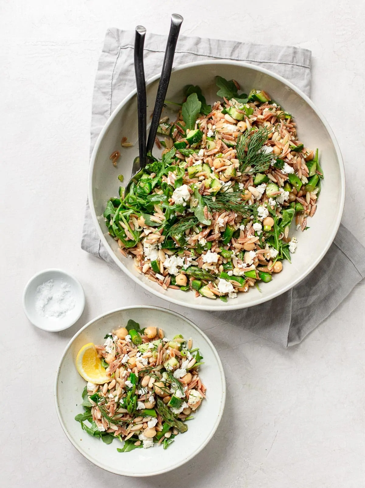 Orzo Pasta Salad with Asparagus, Lemon and Chickpeas by Familystyle Food // FoodNouveau.com
