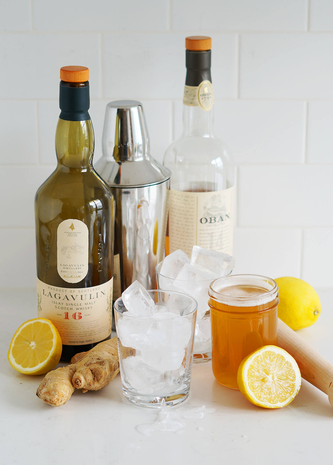 The ingredients you need to make The Penicillin cocktail, a zesty drink make with Scotch whiskey // FoodNouveau.com