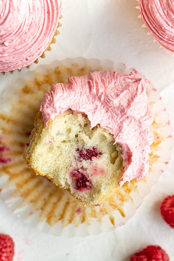 Raspberry Cupcakes by The Cookie Dough Diaries // FoodNouveau.com