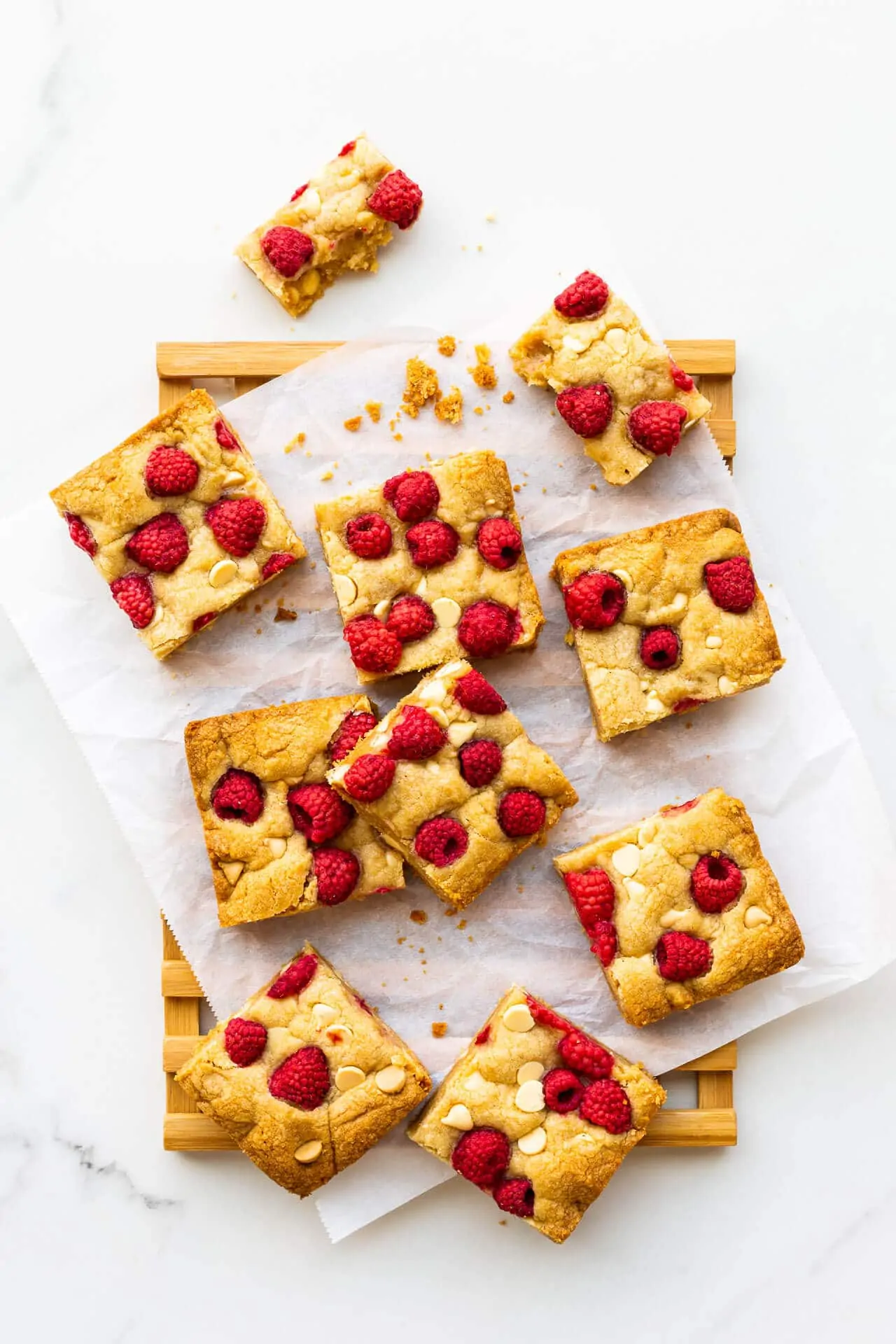 White Chocolate and Raspberry Blondies by The Bake School // FoodNouveau.com