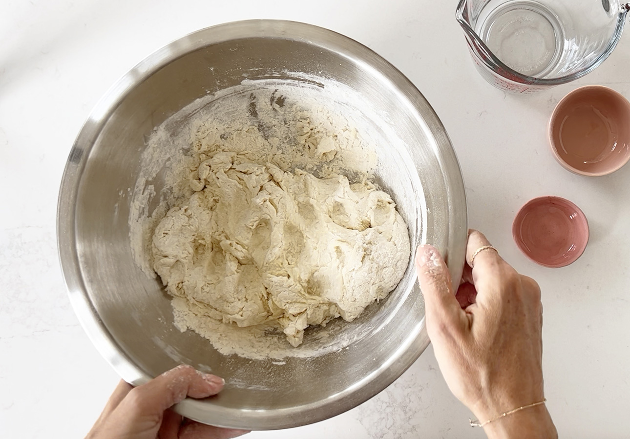 Making dough for Provençal flatbread // FoodNouveau.com