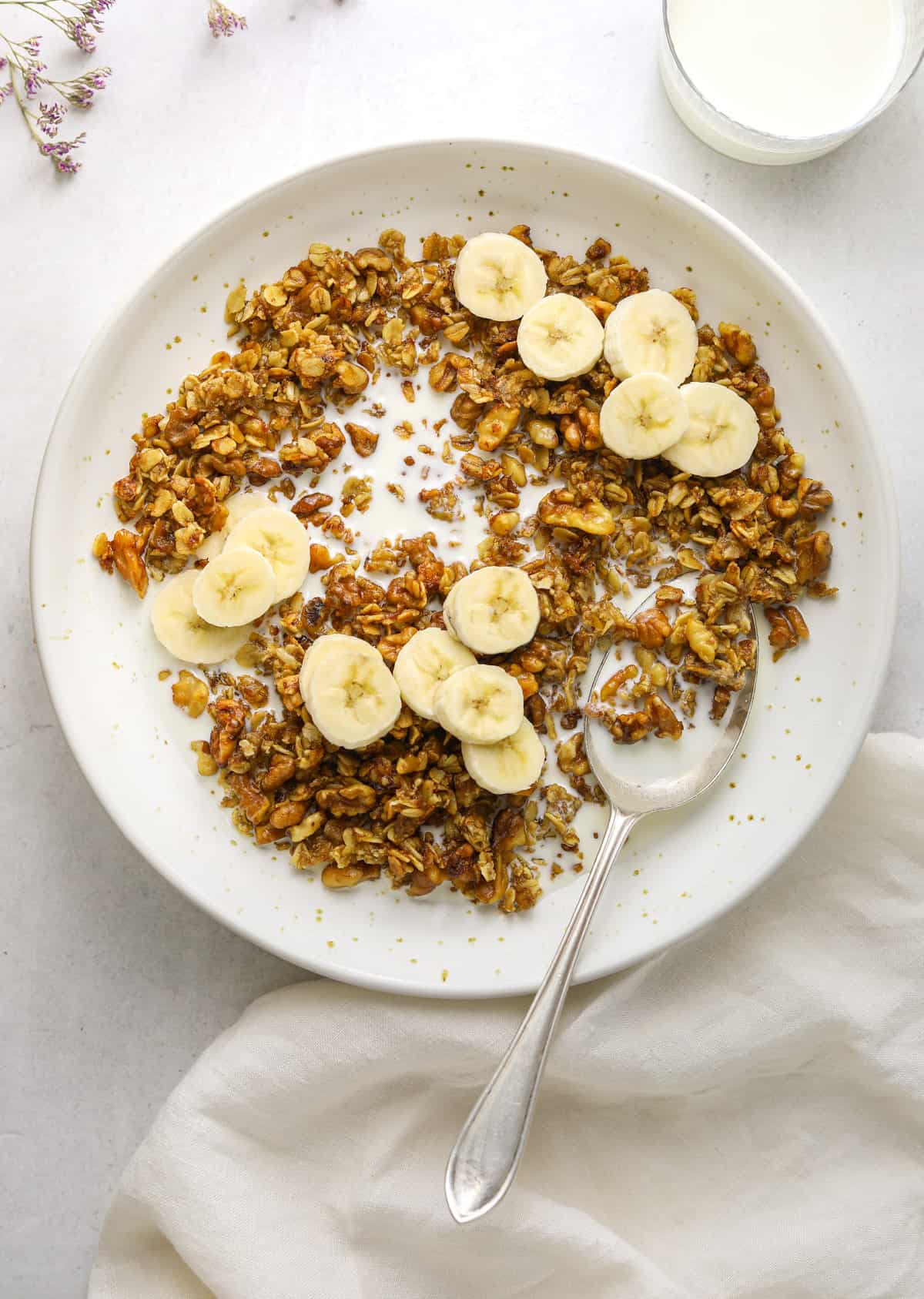 Banana Bread Granola with Brown Butter and Maple Syrup by Craving California // FoodNouveau.com