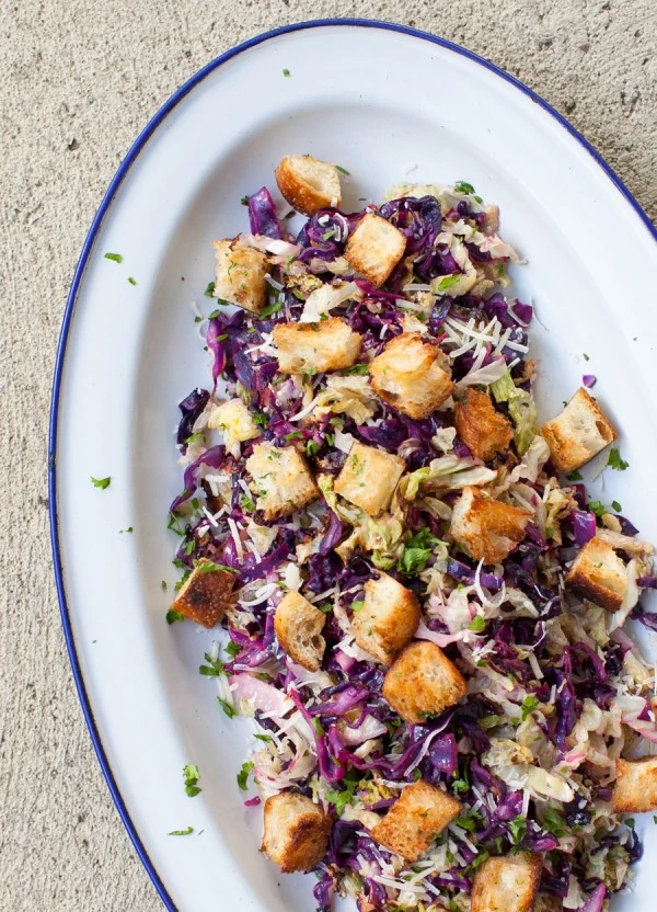 Roasted Cabbage Salad with Brown Butter Croutons by Simple Bites // FoodNouveau.com