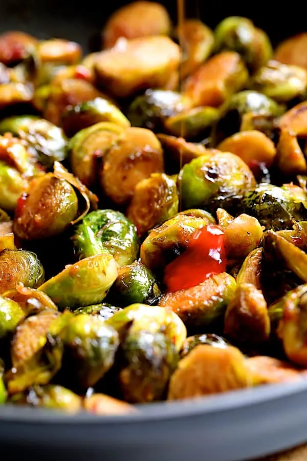 Pan-Roasted Brussels Sprouts with Thai Sweet Chili by From a Chef's Kitchen // FoodNouveau.com