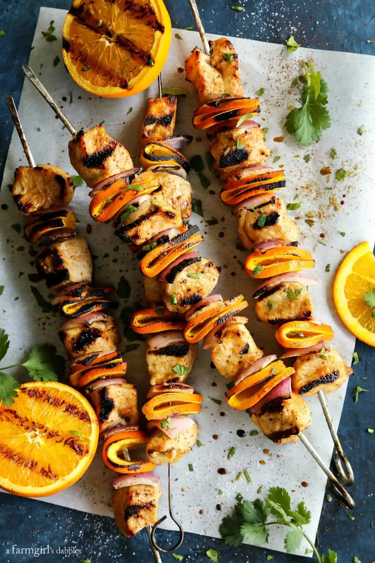 Grilled Chipotle Orange Turkey Kebabs by A Farmgirl's Dabbles // FoodNouveau.com