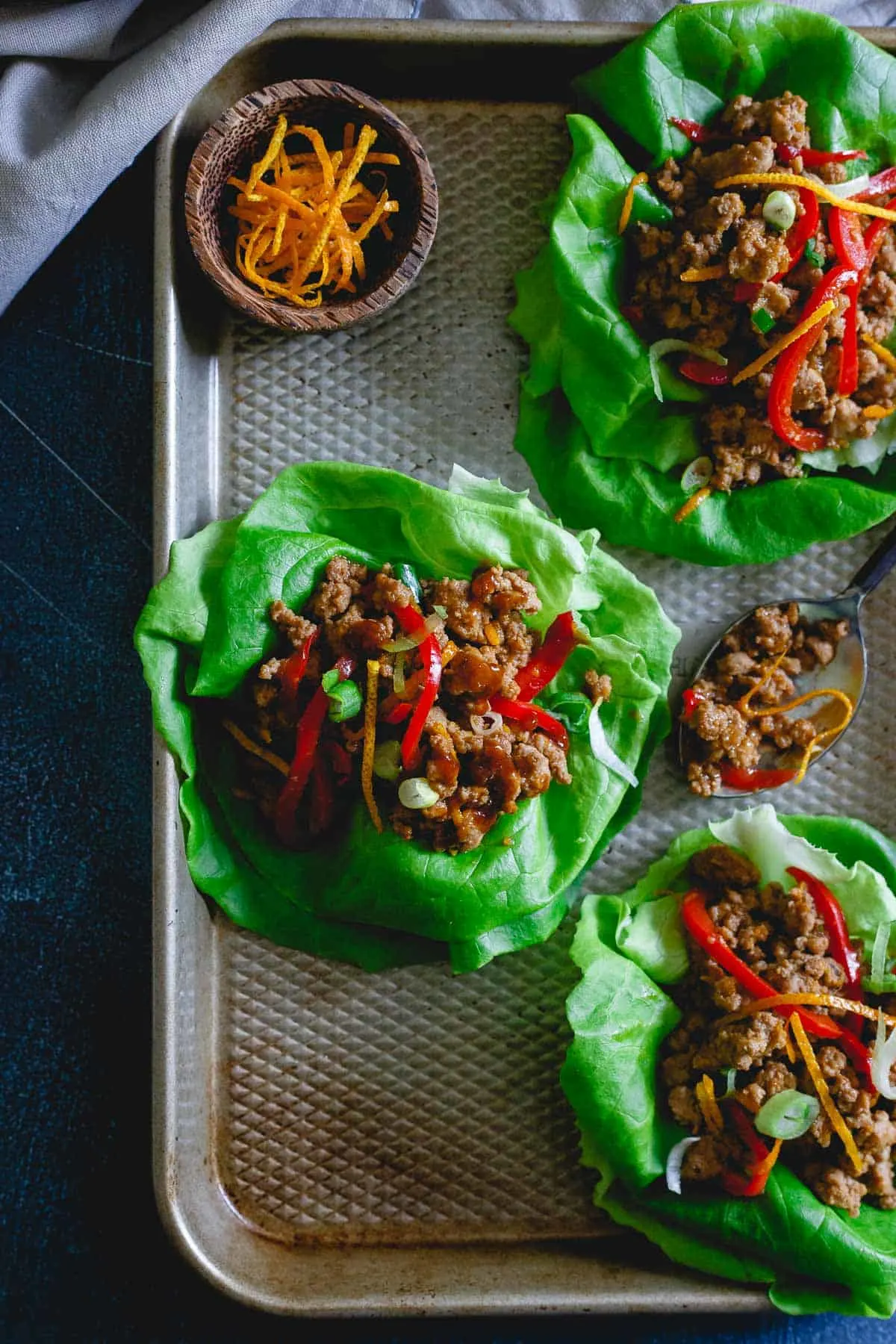 sian Orange Turkey Lettuce Wraps by Running to the Kitchen // FoodNouveau.com