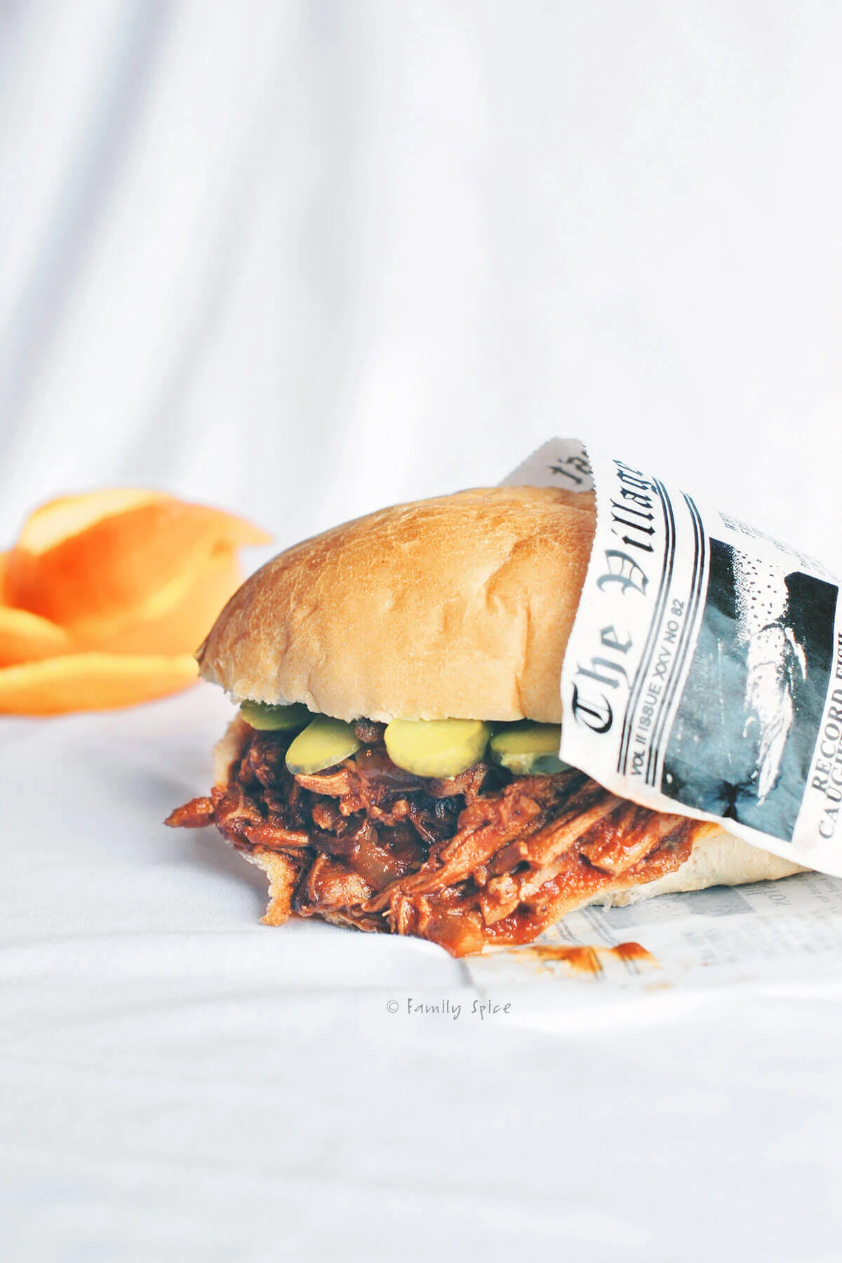 Orange Barbecue Pulled Pork Sandwich by Family Spice // FoodNouveau.com