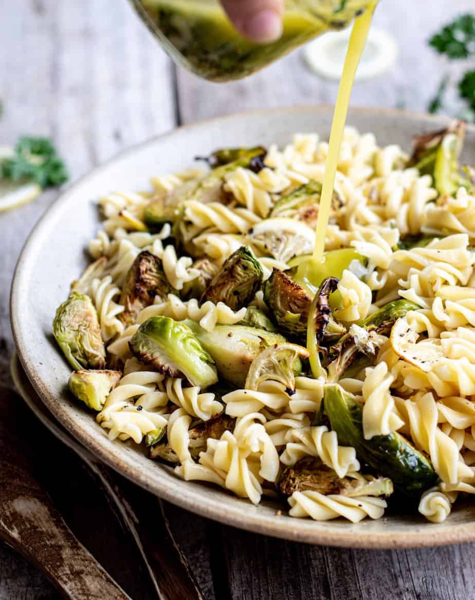 Roasted Brussels Sprouts Pasta Salad by Home Grown Happiness // FoodNouveau.com