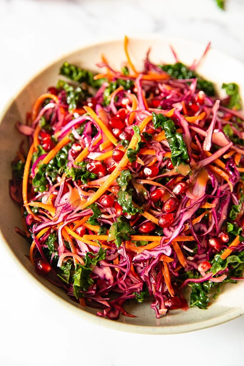 Red Cabbage, Carrot, and Kale Salad by Vikalinka // FoodNouveau.com